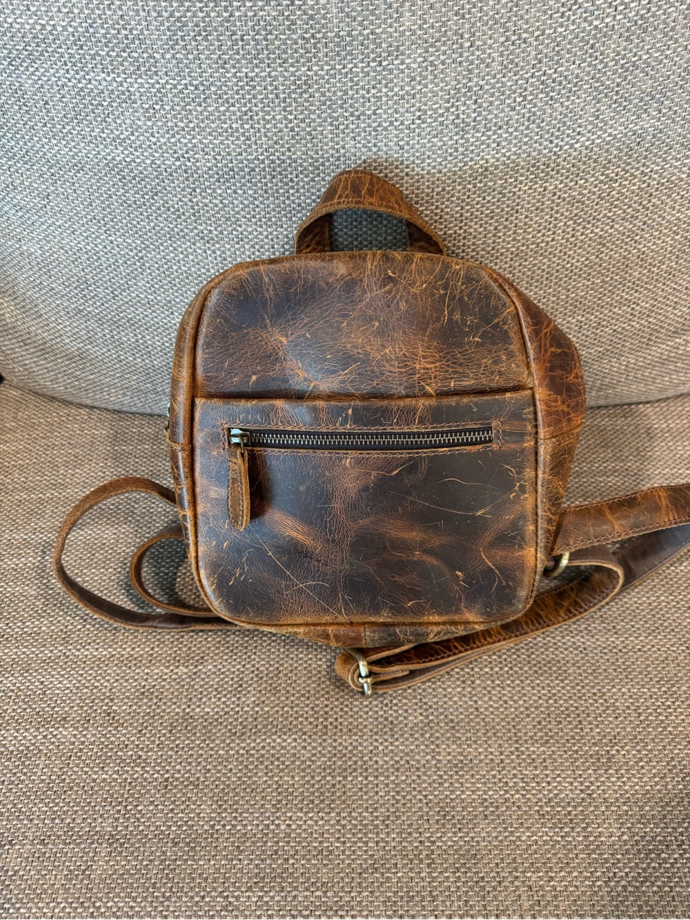 Genuine Leather Mini Backpack